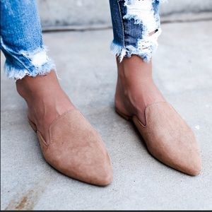 Beige/Nude Slip On Mules